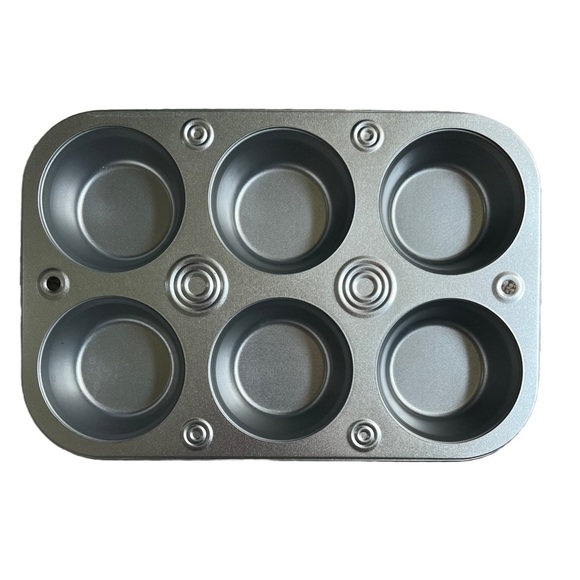 TOASTER OVEN 6 CUP METAL MUFFIN / CUPCAKE TIN - Picture 1 of 2